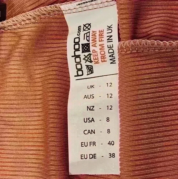 Womens boohoo Isobel Longer length rib slinkly flare pant Rose Sz 8 - Picture 6 of 10